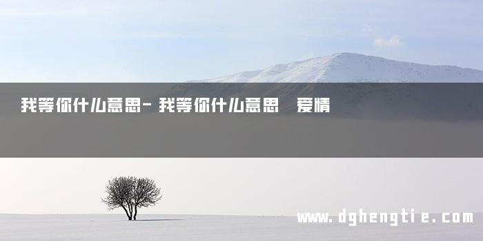 我等你什么意思-我等你什么意思 爱情